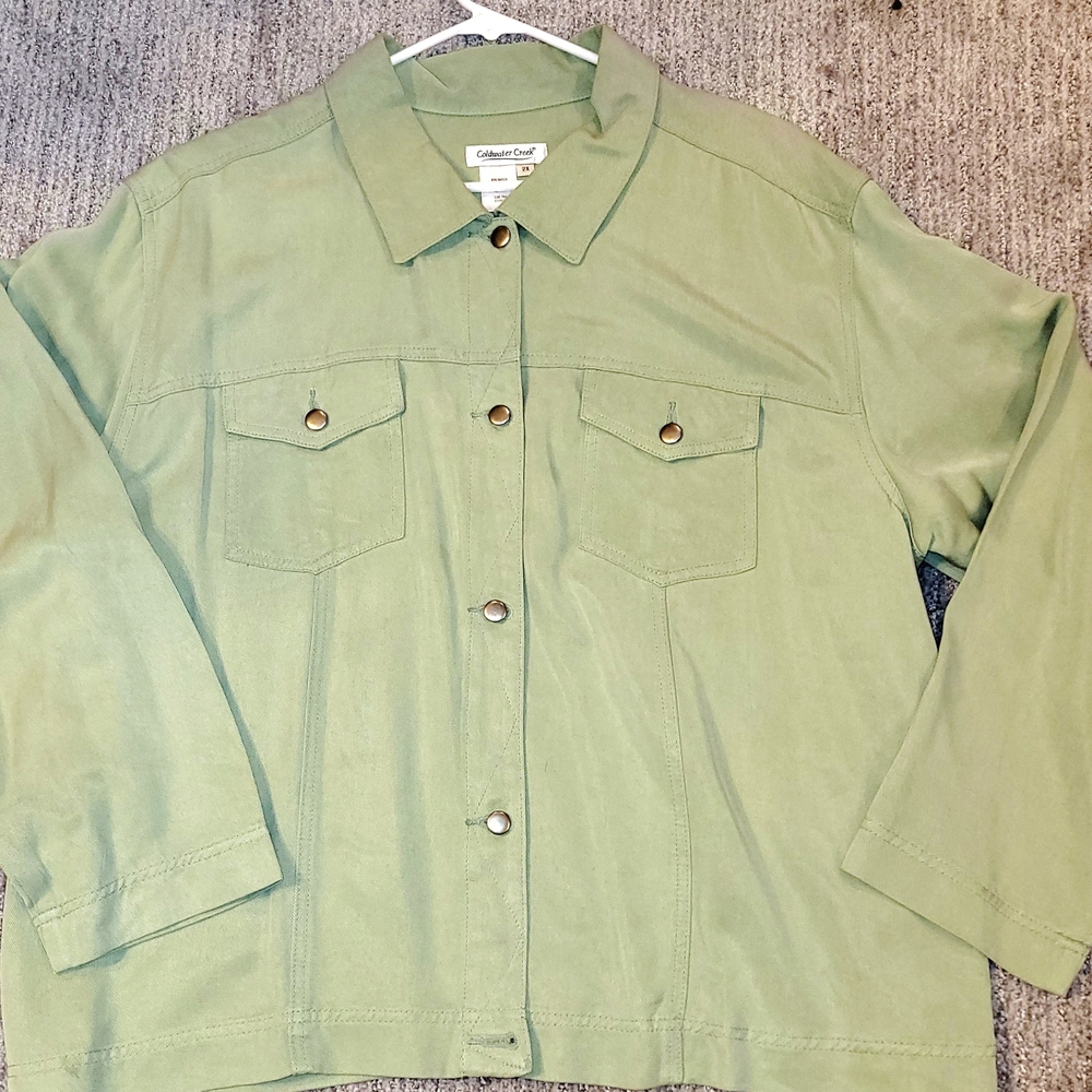 Coldwater Creek Sage Green Shirt Jacket - Picture 6 of 7